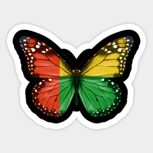 Bissau Guinean Flag  Butterfly - Gift for Bissau Guinean From Guinea Bissau Sticker